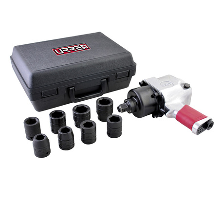 URREA Twin hammer 3/4" drive air impact wrench and socket set (metric) UP776KM